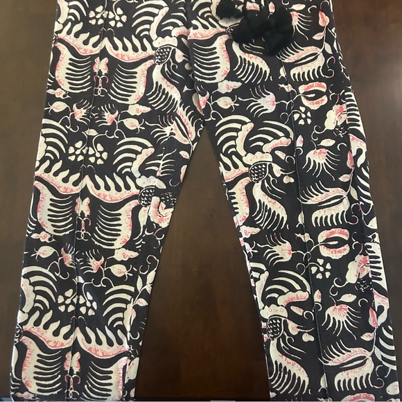 Figue Zulu Straight Leg Brown and Pink Print Cotton Cropped Pants Size M - Picture 3 of 16